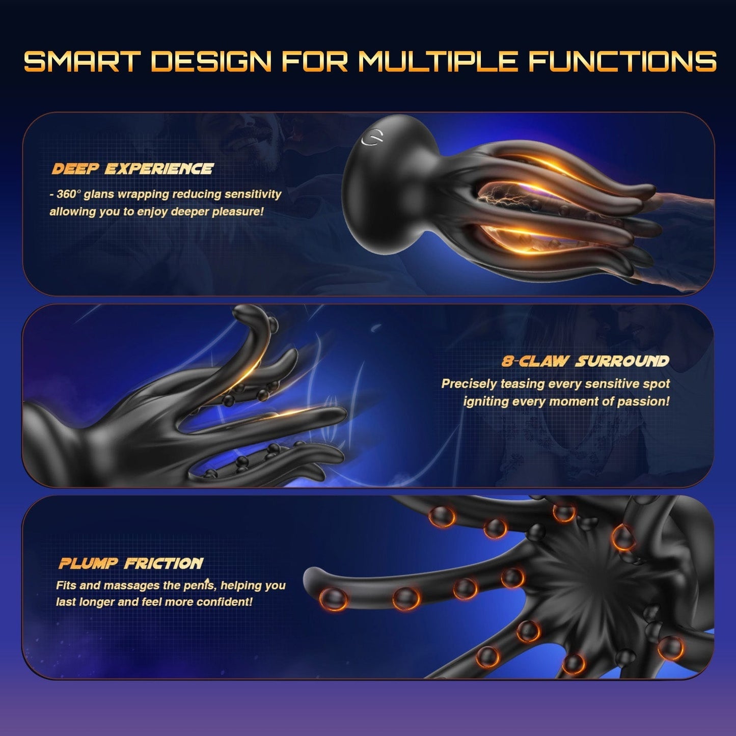 KRAKEN Suptruck⢠X10 Unisex 360° Vibrator 32 Massage Beads & 10 Modes