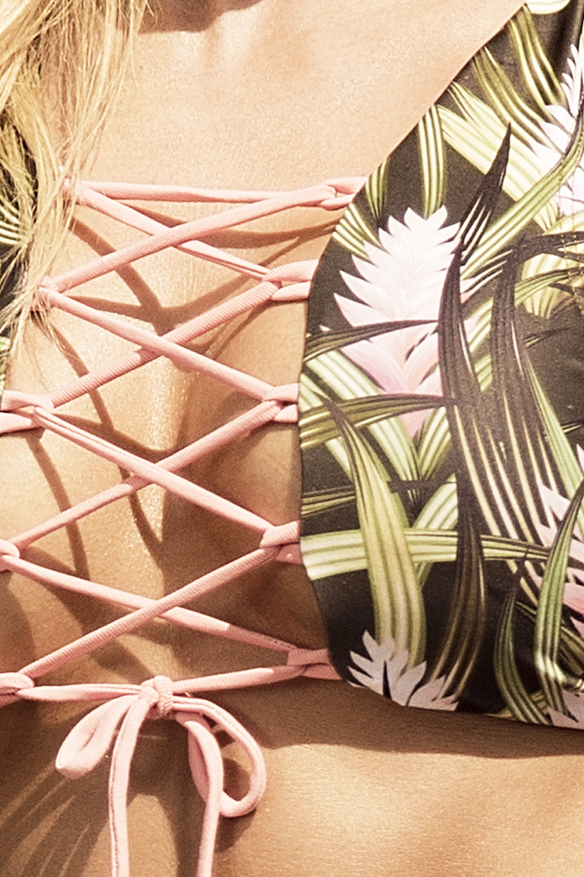 Rebel Heart Leaf Print Bikini Set