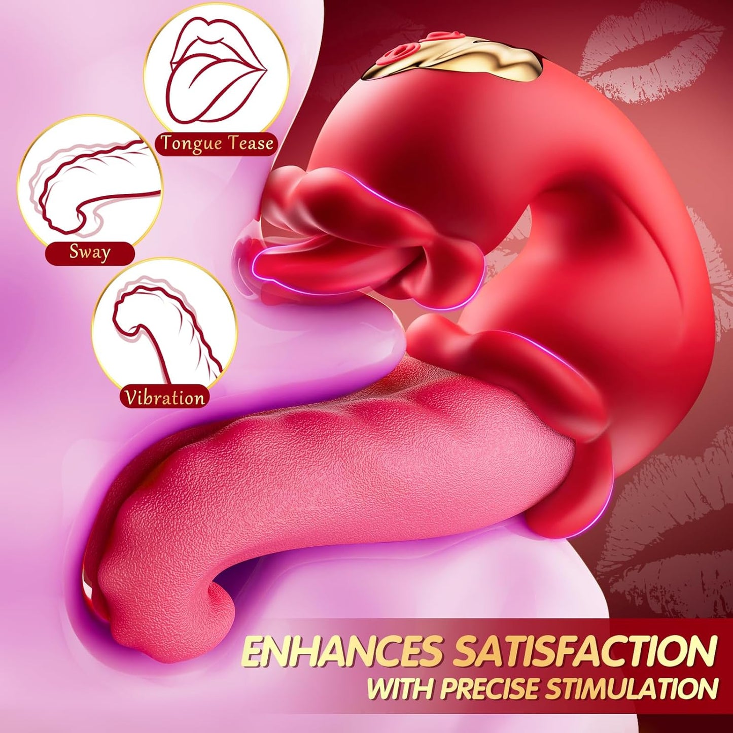 LICKORA X10 Suptruck 4-in-1 Tongue Rose Kiwinet Vibrator
