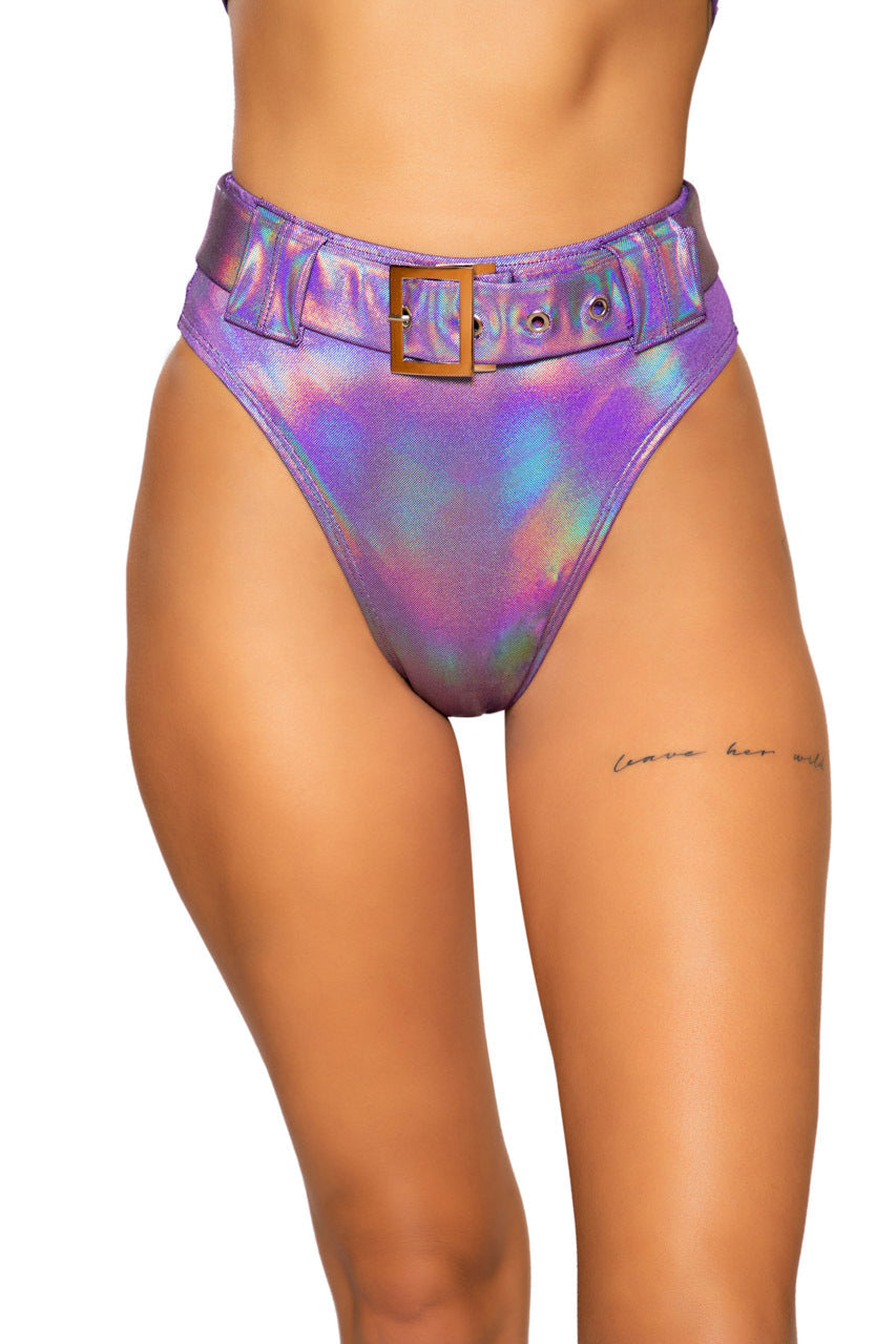 Shimmer High Rise Shorts with Belt