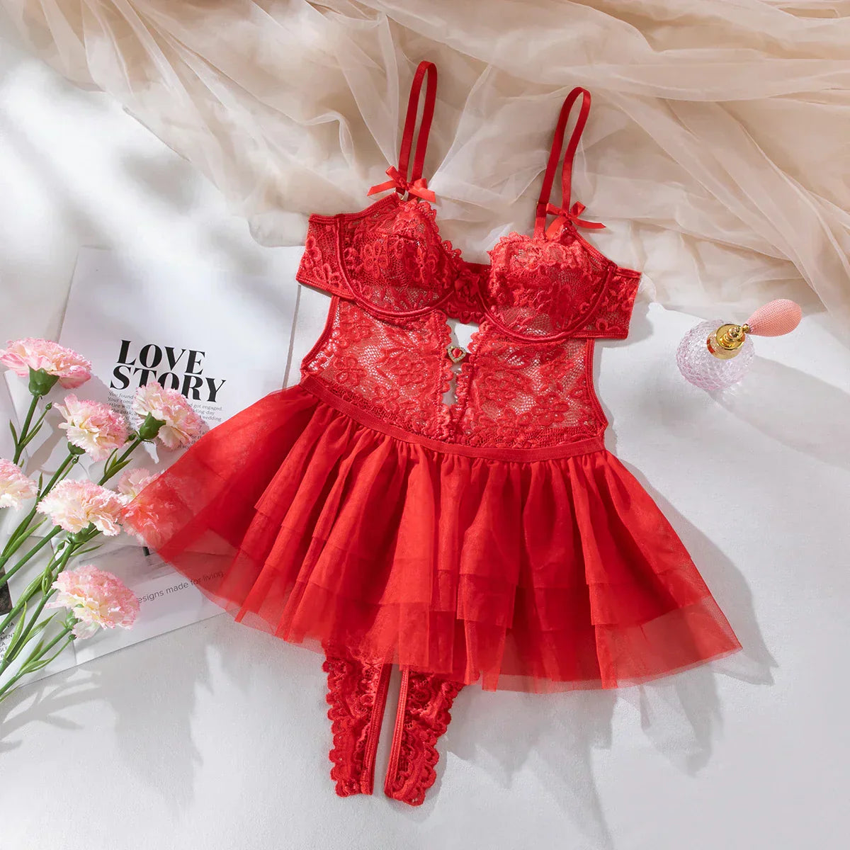 LacyMate™ Tanya Bodysuit w/ Detachable Skirt