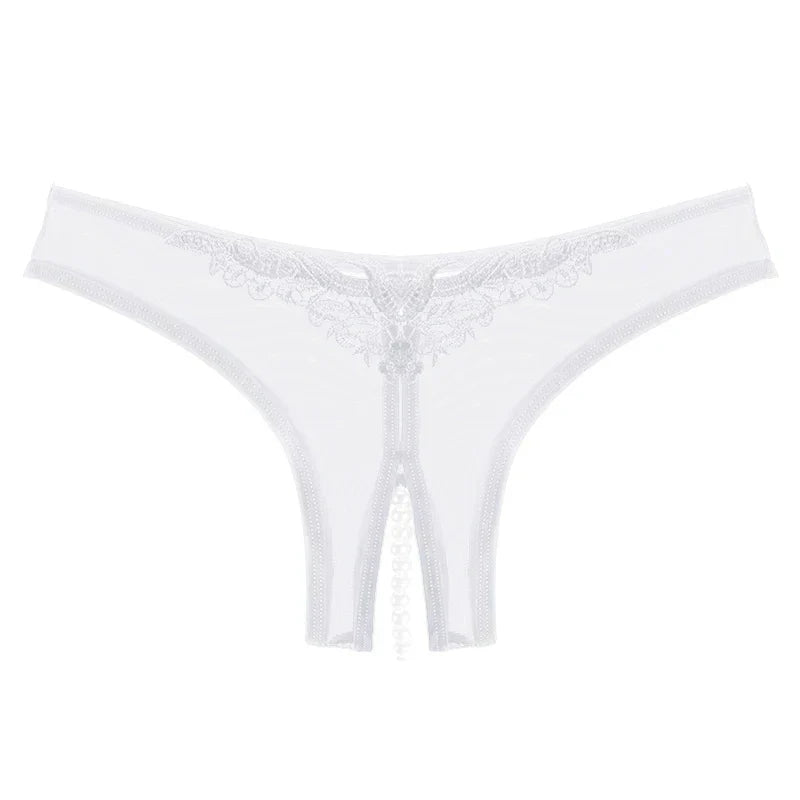 Pearl Mesh Crotchless Panty