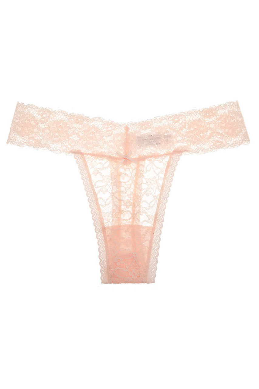 Plus Size Floral Lace Band Thong