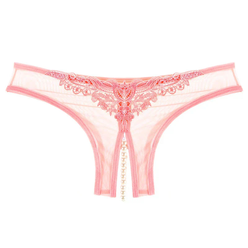 Pearl Mesh Crotchless Panty