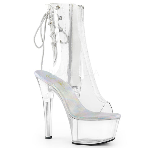 6" Heel Clear Open Toe-Heel Platform Boot*