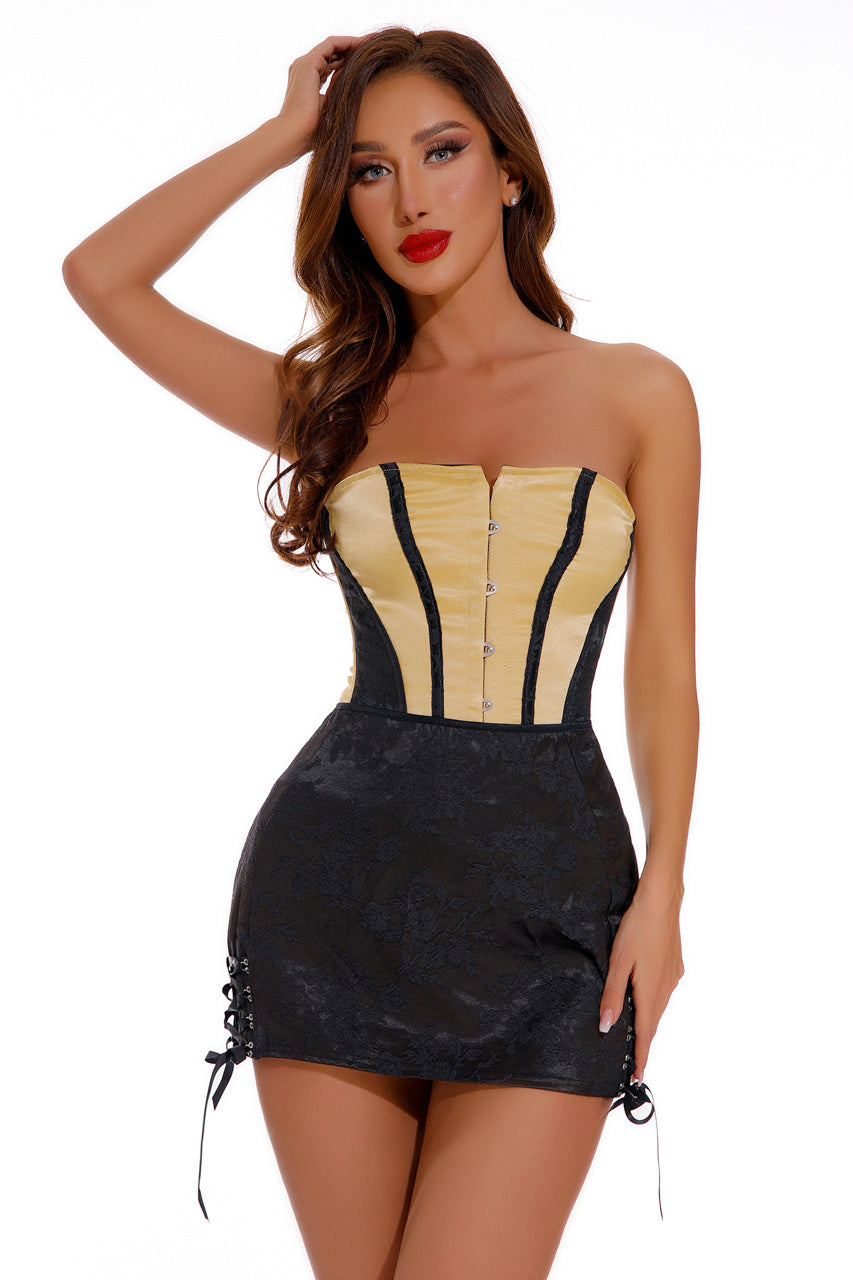 Black Brocade Mini Skirt