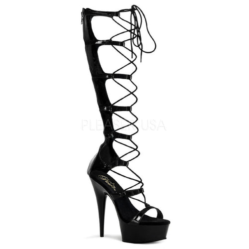 6" Black Lace-Up Sandal Shoes*