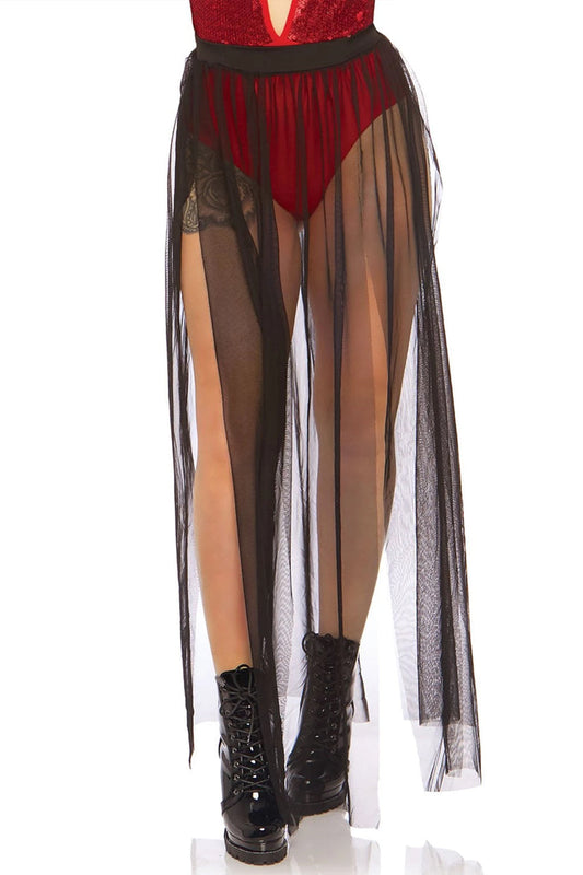 Multi Slit Black Skirt