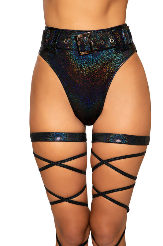 Shimmer High Rise Shorts with Belt