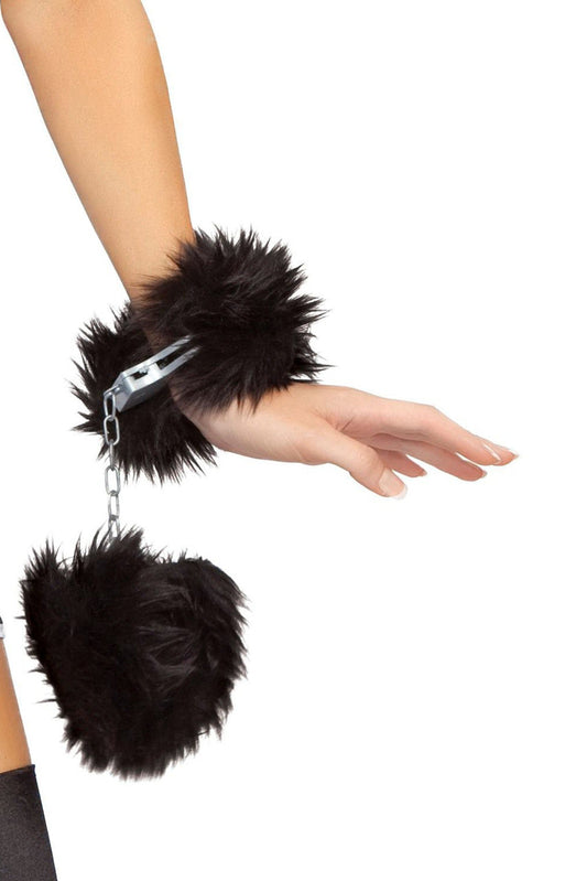 Black Furry Handcuffs