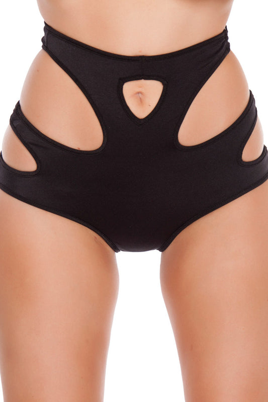 High-Waist Shorts with Cut Outs