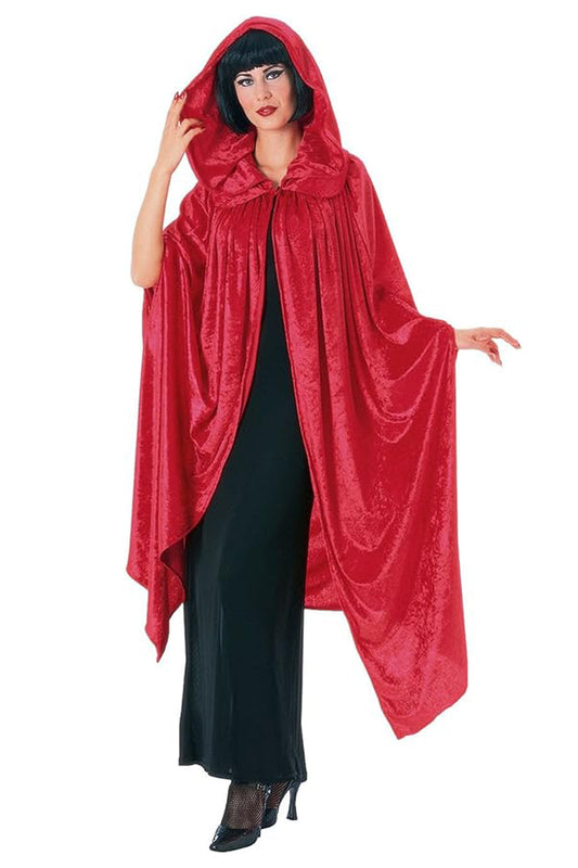 63" Crushed Velvet Hooded Cloak