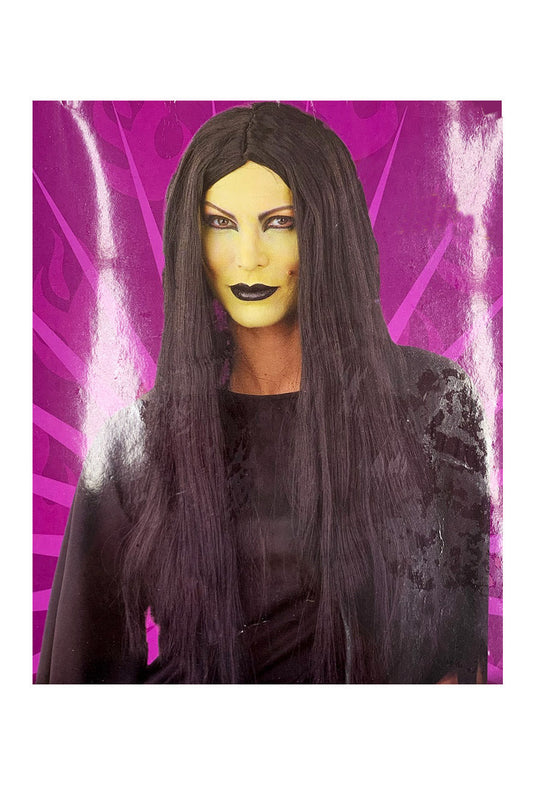24" Long Black Witch Wig