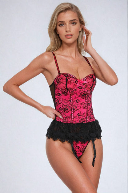Skirted Lace Bustier Set