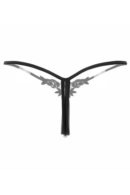 Embroidered Roses Pearl Thong