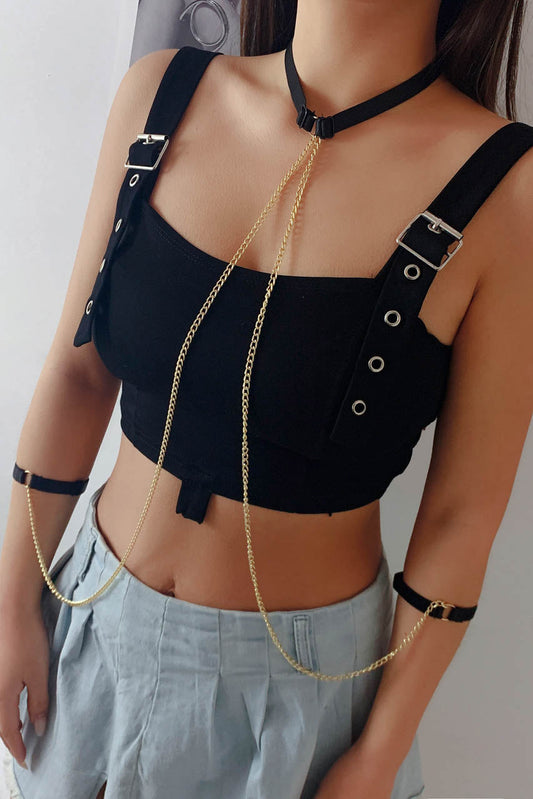 Harness Body Chain with Wrist Straps