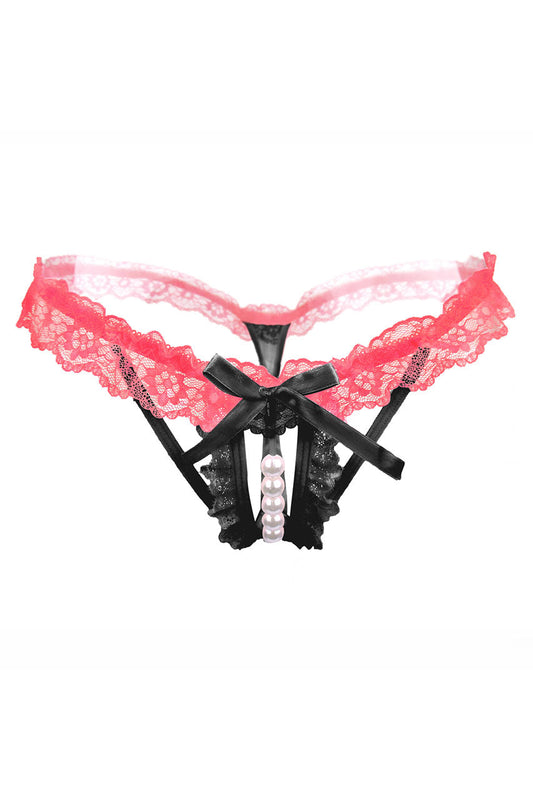Ruffled Lace Pearl Thong