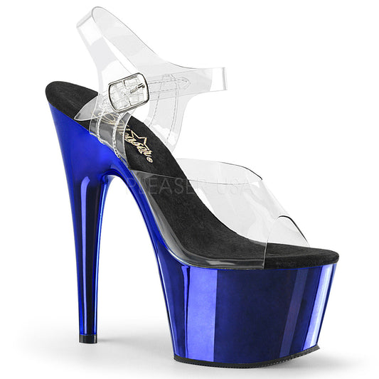 Clear-Blue 7" Ankle Strap Heels*