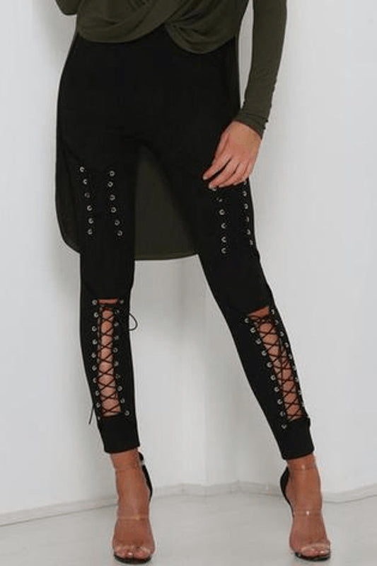 Suede Lace Up Leggings