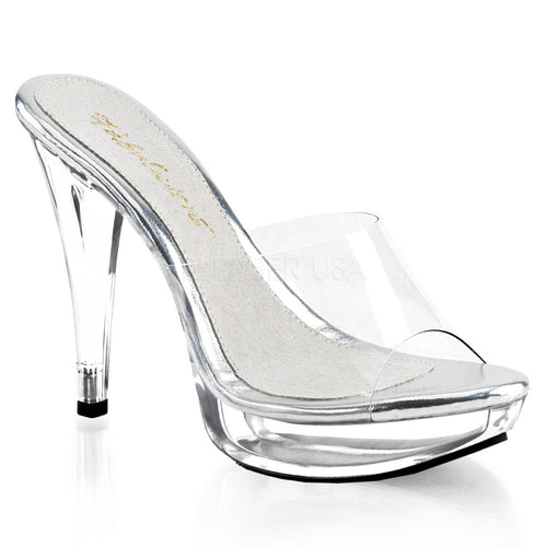 Clear 5" Heel 1" Platform Slide