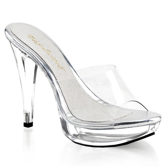 Clear 5" Heel 1" Platform Slide