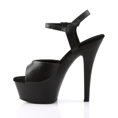6" Black Faux Leather Heels*