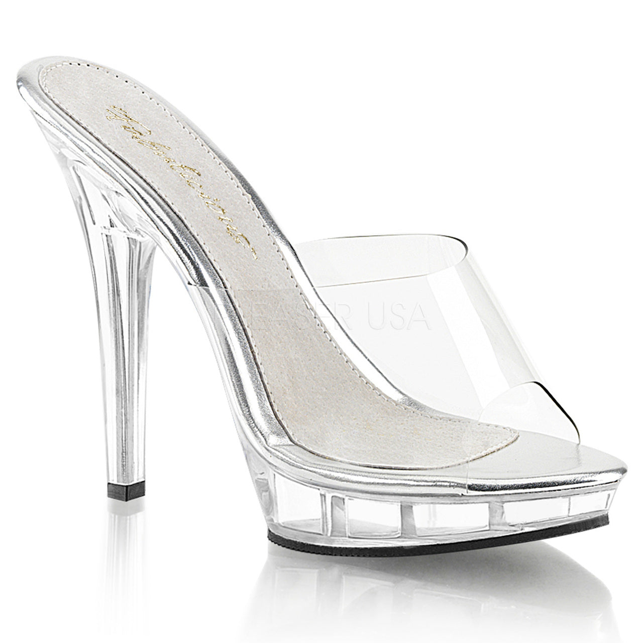 5" Heel Clear 3-4" Platform Slide
