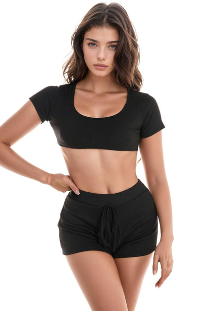 Stretch Crop Top and Shorts
